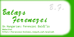 balazs ferenczei business card